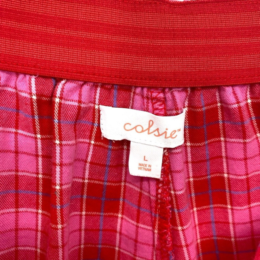 Colsie Pink Plaid Lounge Shorts - Picture 3 of 4
